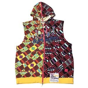 Parish Nation The Land of the People Full Zip Hooded Vest Mens Sz 2XL